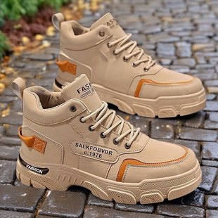 潮流工装 马丁靴男2025新款 百搭休闲男士 耐磨防滑低帮靴时尚 靴 冬季