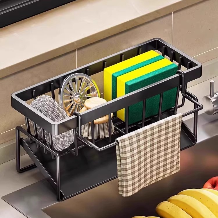 厨房水池洗碗布收纳架挂门置物架