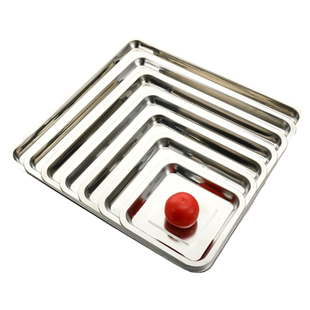 不锈钢盆铁盆子商用加厚平底长方形菜盆家用麻辣烫展示柜专用盒子