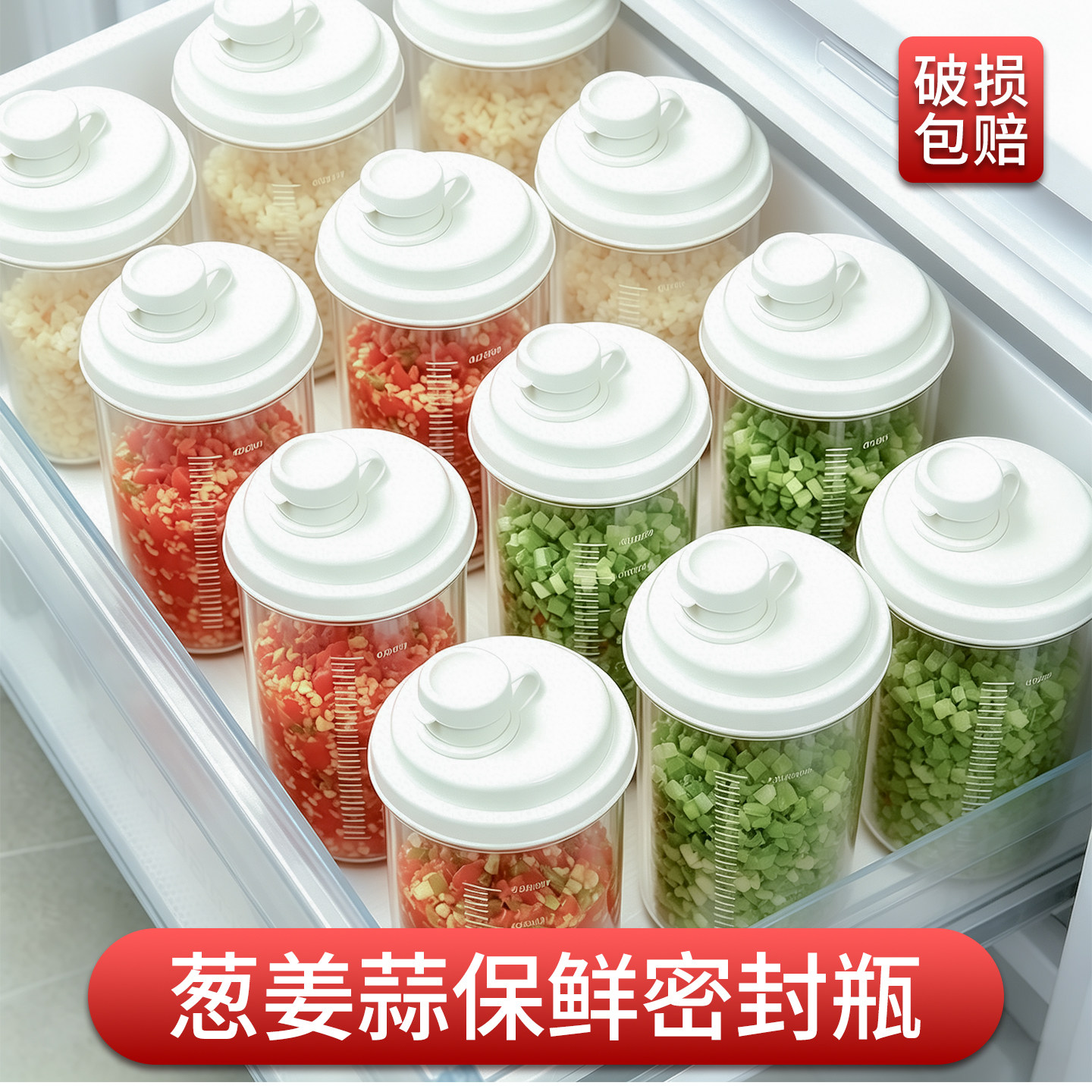 pp5食品级保鲜盒密封厨房专用冷冻冰箱整理盒分装盒葱姜蒜收纳盒