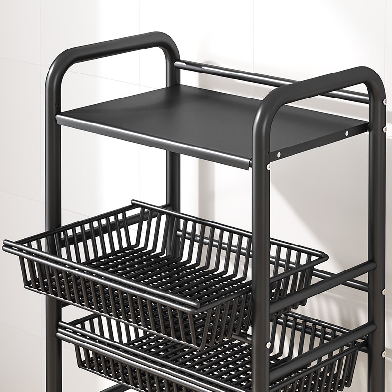 新款厨房置物架移动菜篮家用