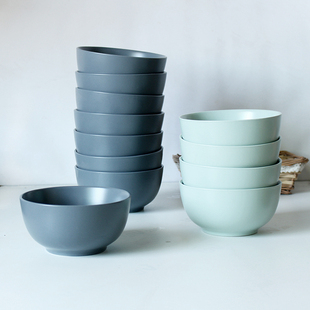 微瑕疵ins陶瓷5.9英寸面碗家用大米饭碗纯色亚光泡面碗水果沙拉碗