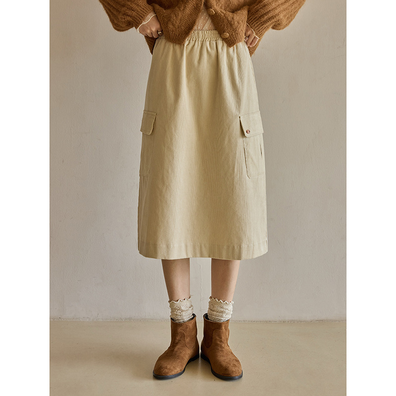 【城市流浪轻工装】复古灯芯绒半身裙女冬季新款a字裙子n672c