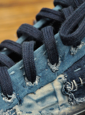 靛DIAN 蓝染鞋带 工装靴手工蓝色鞋带