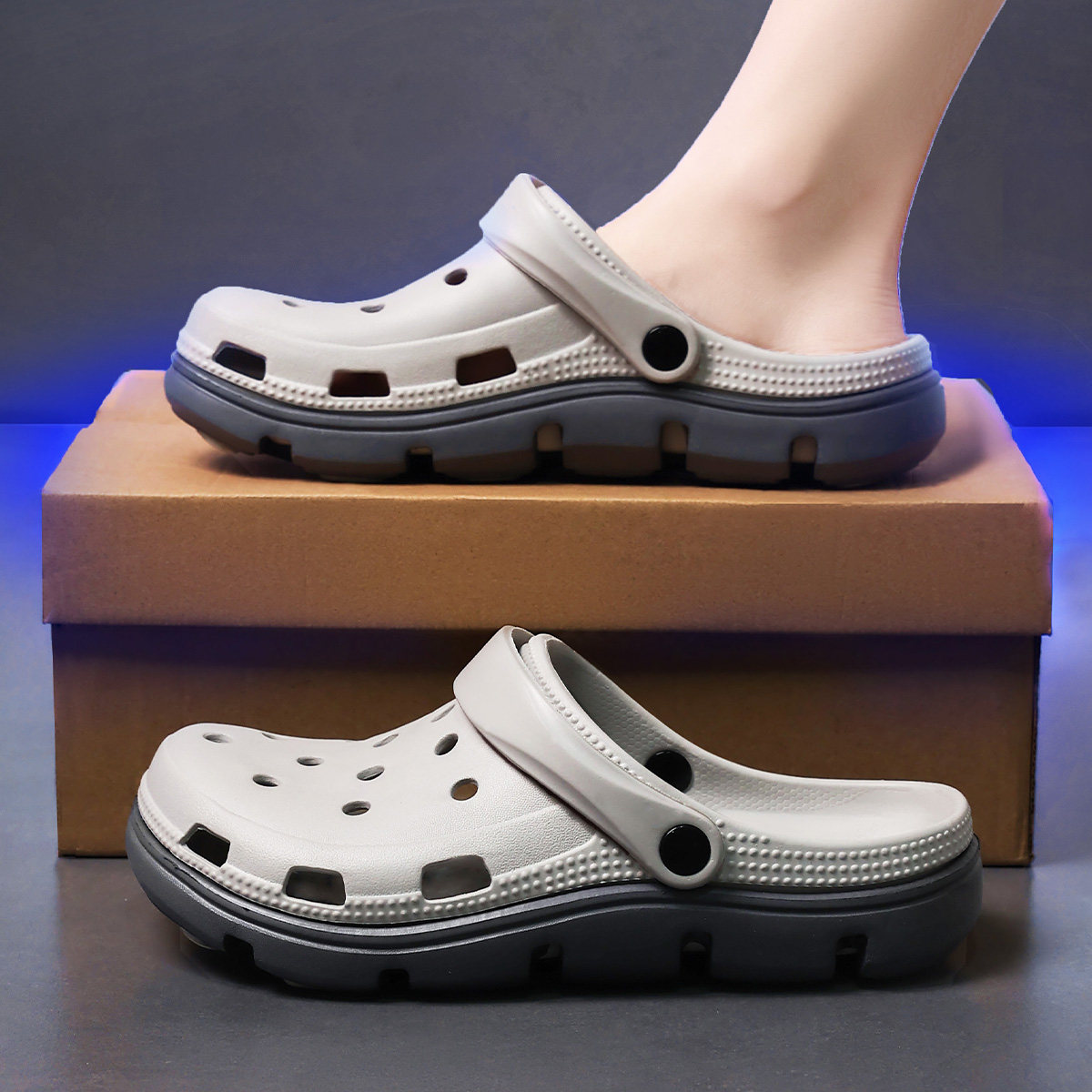 洞洞鞋男款夏季外穿2025新款包头拖鞋防滑防臭踩屎感沙滩凉鞋男士,流行男鞋,洞洞鞋,淘宝优惠券,粉丝福利购,淘宝优惠卷