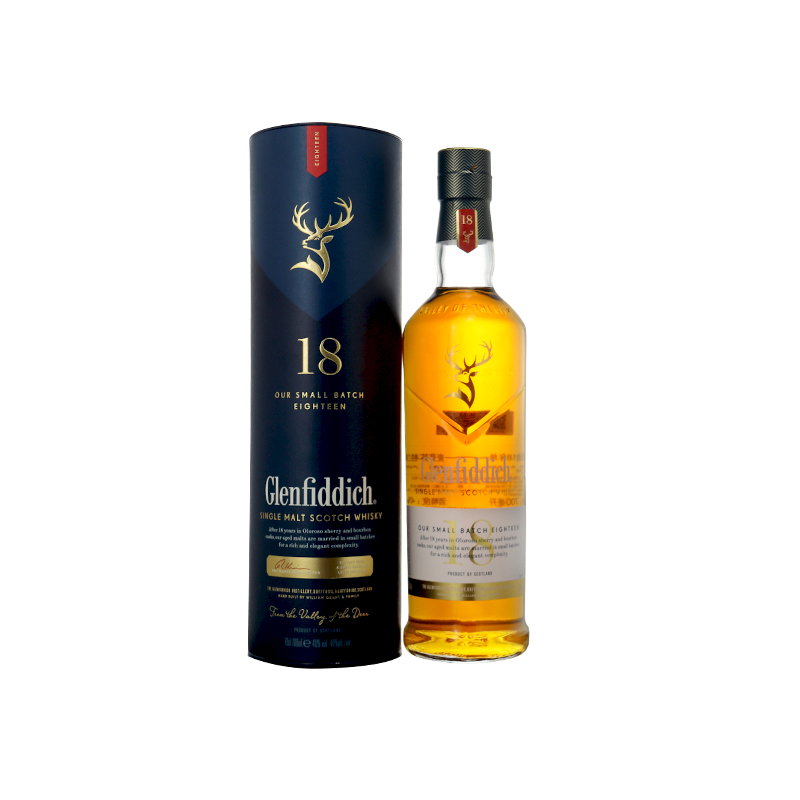 格兰菲迪18年单一纯麦苏格兰威士忌Glenfiddich英国进口