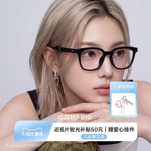 QINA亓那经典素颜黑框眼镜