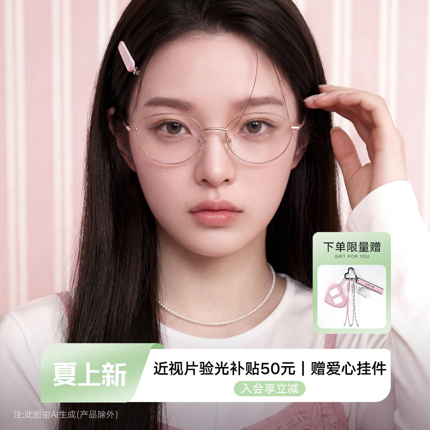 【侯明昊同款】QINA亓那26年新款书呆子椭圆框近视眼镜男女QJ7356