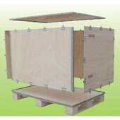 定制出口国内免熏蒸可拆卸钢带边卡扣折叠木箱包装 木箱 航运输组装