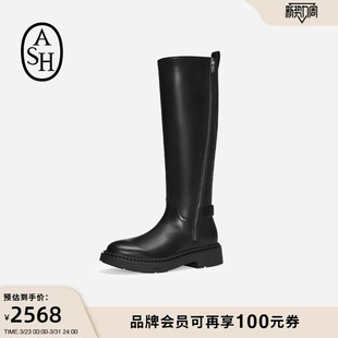 ASH女靴秋冬款 MADMAN真皮高筒靴女粗跟性感及膝长靴骑士靴