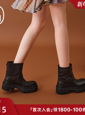 ASH女鞋2025秋冬新款NICE切尔西靴厚底增高户外露营西部靴女短靴