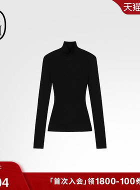 ASH女装LUCY 羊毛混纺黑色高领内搭针织上衣女修身打底衫