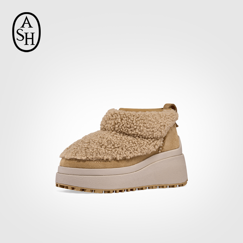 ASH女靴2025秋冬新款OLYMPIA雪地靴女圆头厚底增高保暖短靴