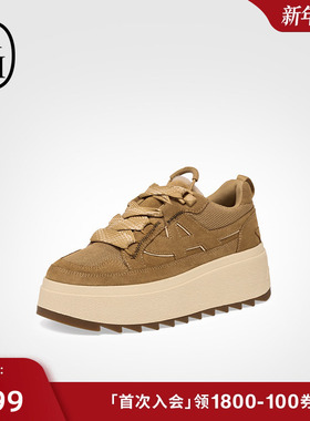 ASH女鞋2025秋季新款MOVIE复古增高圆头厚底休闲鞋女系带板鞋