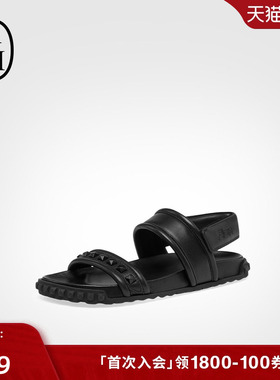 ASH女鞋2025春夏TIXTY真皮魔术贴休闲凉鞋女平底百搭简约罗马鞋潮