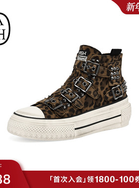 ASH女鞋2025秋季新款RAINBOW STUDS圆头运动高帮时尚休闲硫化鞋