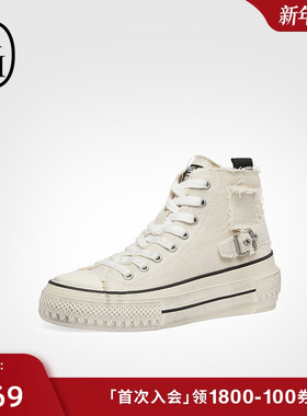 ASH女鞋2025秋季RAGE BIS透气帆布鞋女厚底休闲鞋高帮硫化鞋