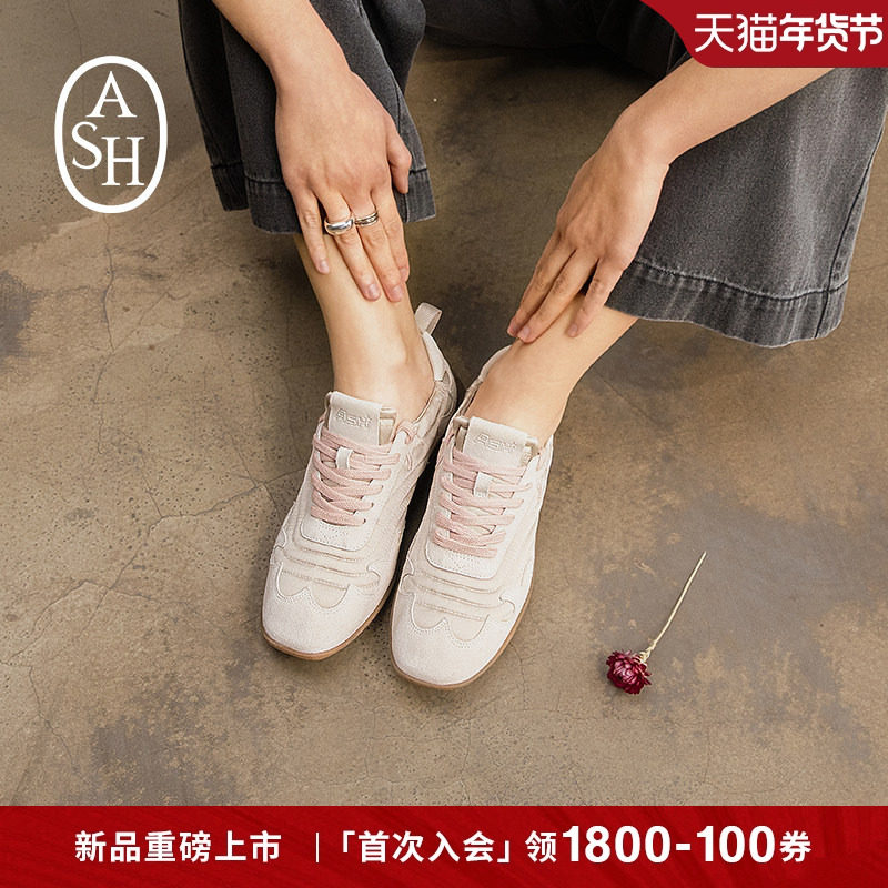 ASH女鞋2026春夏新款MIURA羊绒运动低帮德训鞋女圆头薄底深口单鞋,女鞋,德训鞋,淘宝优惠券,粉丝福利购,淘宝优惠卷