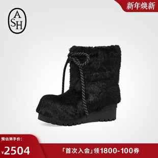 ASH女靴2025秋冬新款 休闲雪地靴女圆头厚底保暖短靴 QUEITIN时尚