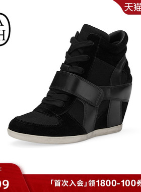 ASH女鞋秋季BOWIE BIS坡跟休闲鞋厚底内增高深口单鞋高帮鞋