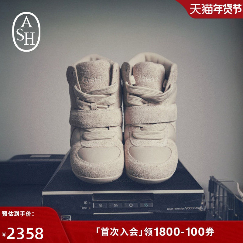 ASH女鞋秋冬BOWFFY高帮坡跟魔术贴单鞋女休闲真皮增高百搭运动鞋,女鞋,时尚休闲鞋,淘宝优惠券,粉丝福利购,淘宝优惠卷