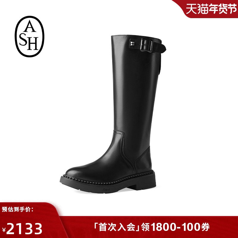 ASH女靴秋冬MASON真皮及膝长靴女粗跟骑士靴性感高筒靴,女鞋,骑士靴,淘宝优惠券,粉丝福利购,淘宝优惠卷