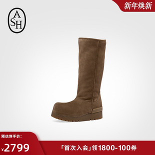 ASH女靴2025秋冬新款 高筒雪地靴女圆头厚底增高长靴 QUEBEC时尚