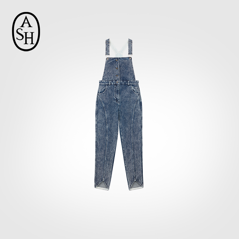 女装九分裤背带裤ASH修身