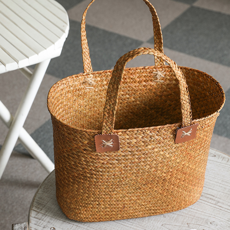 草编收纳篮编织手提篮子