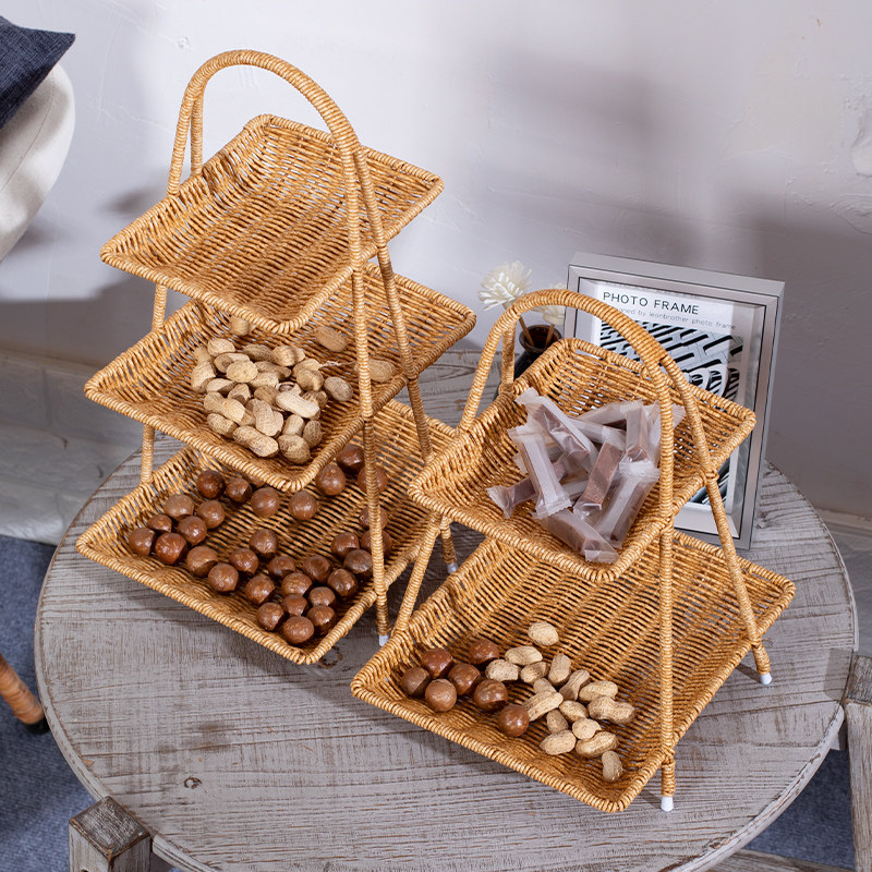 双层水果盘创意三层塑料水果篮小果盆现代客厅家用多层干果糖果盘,收纳整理,零食收纳筐,淘宝优惠券,粉丝福利购,淘宝优惠卷