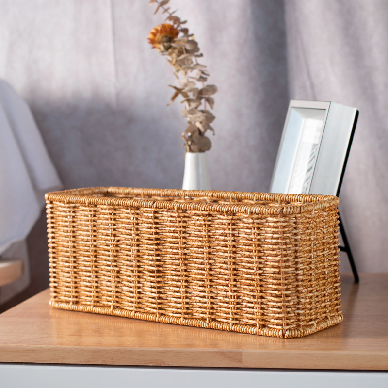 桌面收纳筐遥控器钥匙杂物篮 仿藤编浴室洗漱用品篮 厨房整理收纳,收纳整理,其他收纳篮,淘宝优惠券,粉丝福利购,淘宝优惠卷