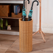 圆形雨伞架仿藤编门口酒店商用雨伞桶沥水放伞桶 北欧风花盆套高