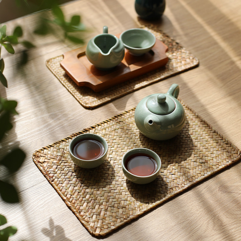 海草编织餐垫手工隔热垫茶垫创意中式防烫餐桌垫子田园桌垫简约,餐饮具,餐垫,淘宝优惠券,粉丝福利购,淘宝优惠卷