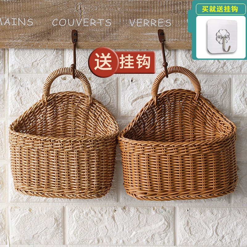 塑料编织壁挂篮姜蒜收纳篮