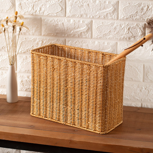 窄高形编织夹缝收纳筐