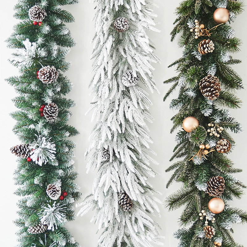 圣诞节装饰同炫植绒积雪装饰藤条