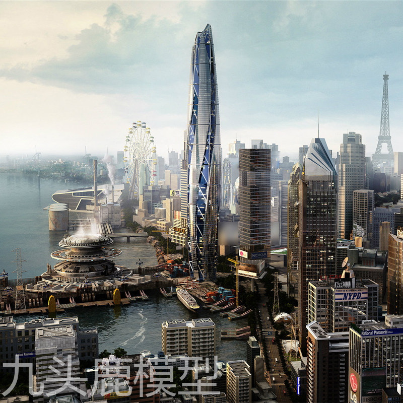 3Dmax三维影视现代高楼大厦建筑楼房写实动画模型场景素材源文件