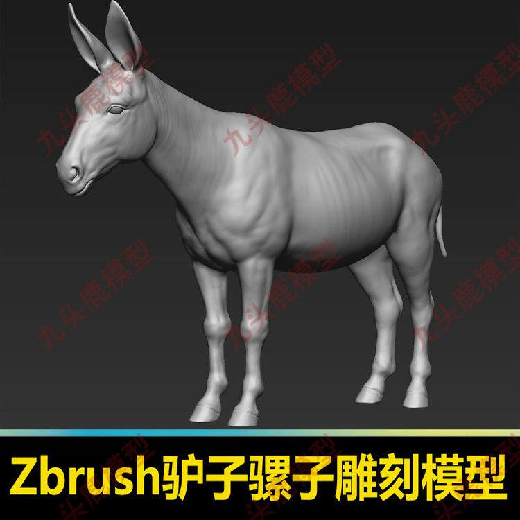 动物驴子骡子骏马生物牲畜雕刻模型素材ztl zbrush模型stlzb