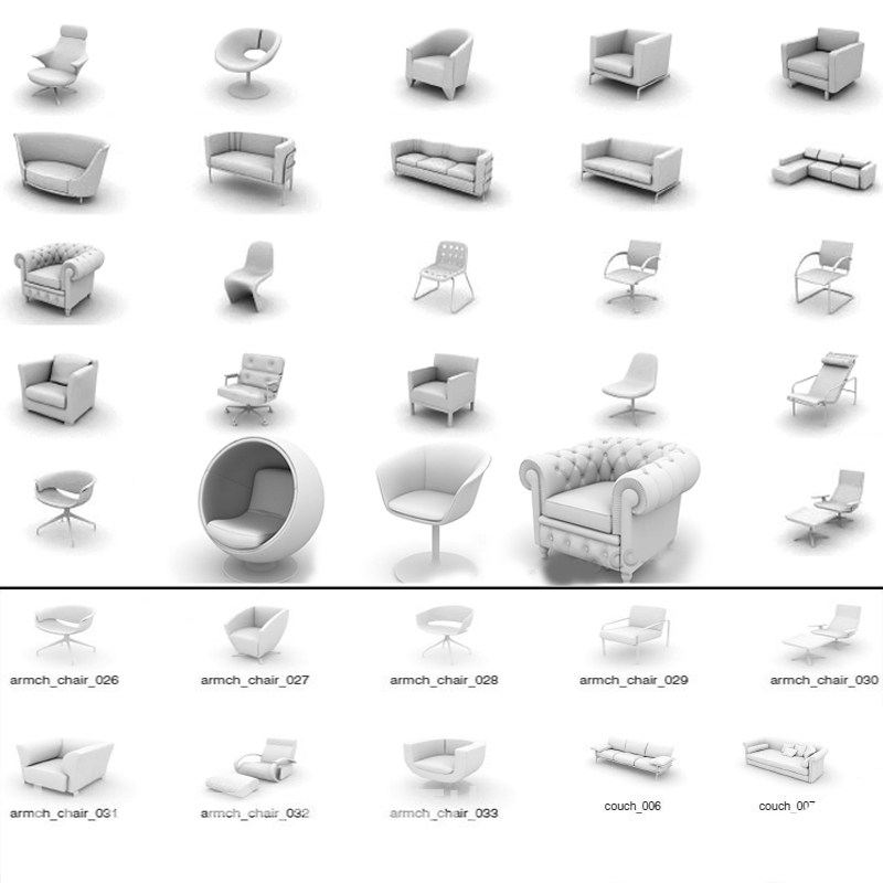maya 3Dmax c4d/unity/UE4三维写实家具沙发凳子椅子桌子模型素材