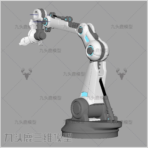 maya2018三维高质量现代机械臂机械钳模型素材带绑定源文件