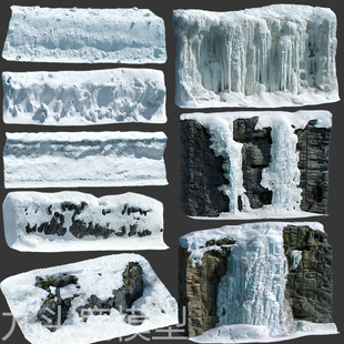 maya 3Dmax c4d blende ue4三维写实冰雪山体模型素材源件8K贴图