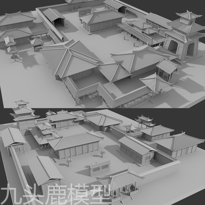 maya/3Dmax/c4d/blender三维古代影视动画场景建筑房屋模型素材