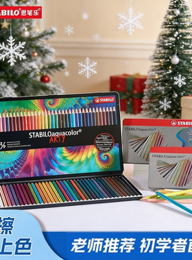 stabilo思笔乐可擦彩色铅笔美术生专用水溶性油性彩铅画笔幼儿园儿童小学生绘画可填色混色专业素描节日送礼