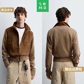 仿皮革针织拼接立领休闲夹克外套2521303 男装 751 Z秋新品 柜2099