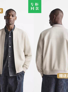 8574/434 男装绒面质感飞行员夹克外套立领鹿皮绒休闲8574434 712