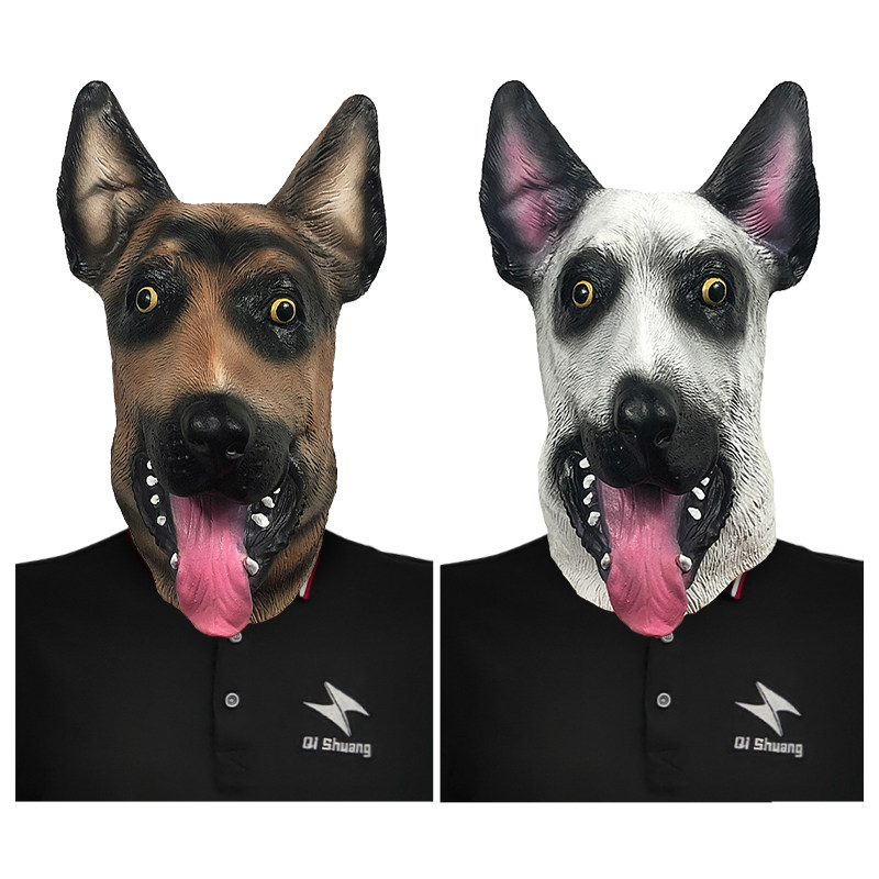 搞笑牧羊犬狗头套面具化妆舞会可爱动物头饰万圣节日派对表演道具