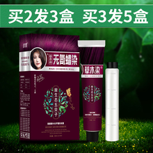五贝子植物染发剂蜡染葡萄紫酒红黑色栗棕板盖白纯不伤发五倍子膏
