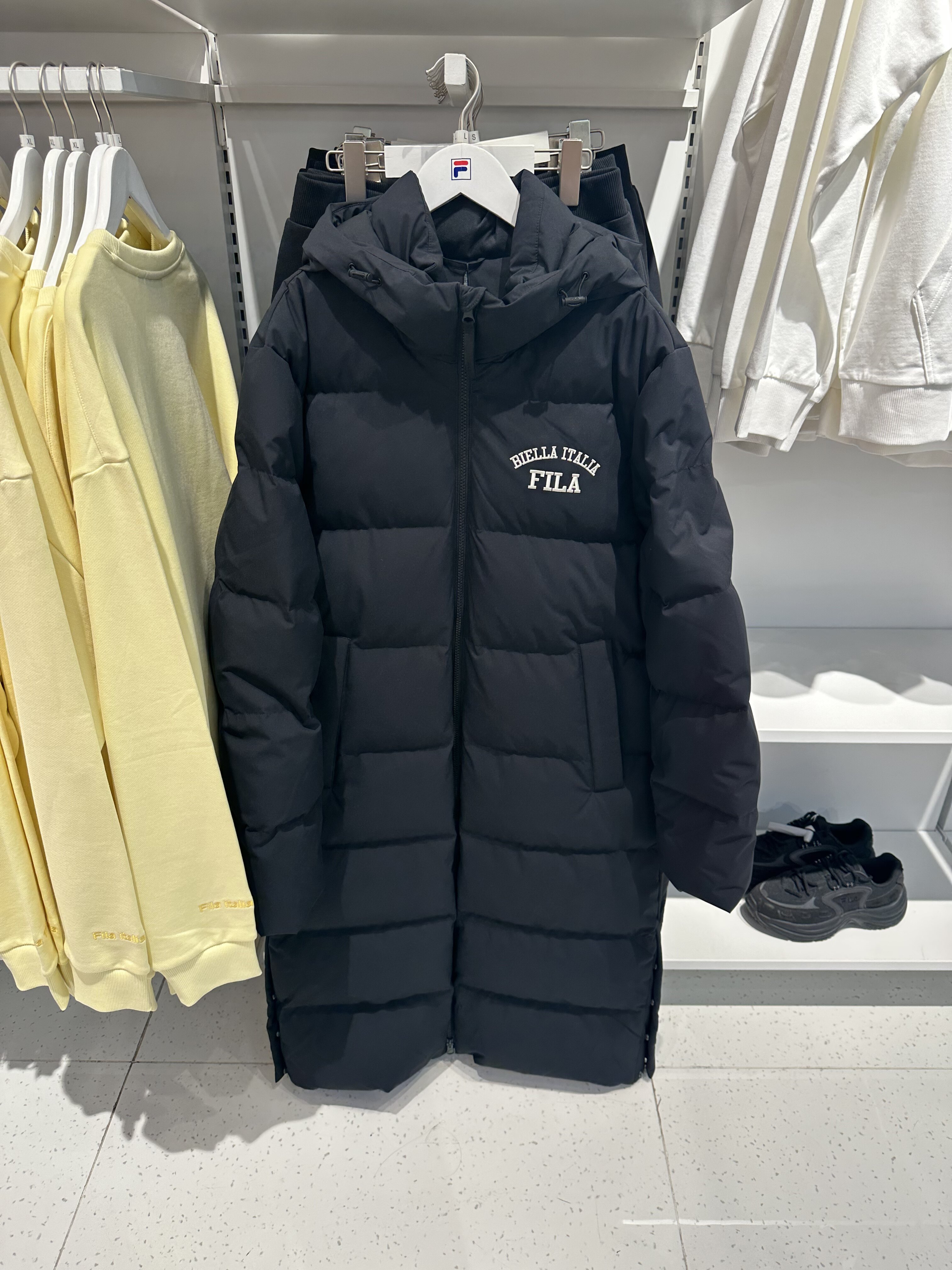 fila斐乐男女同款运动羽绒服保暖宽松中长款羽绒服f51u349902f