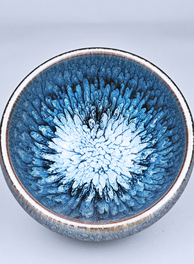 建阳原矿建盏 百花兔毫油滴鹧鸪斑曜变手工铁胎茶杯主人杯茶具