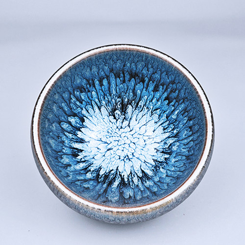 建阳原矿建盏手工铁胎兔毫油滴